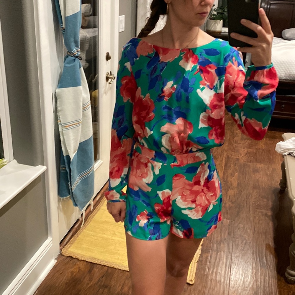 Multi color floral romper